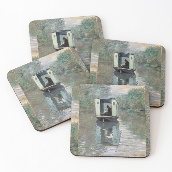 Item preview, The Studio Boat Le Bateau Atelier by Claude Monet: Tranquil River Poster designed and sold by artofuniverse.