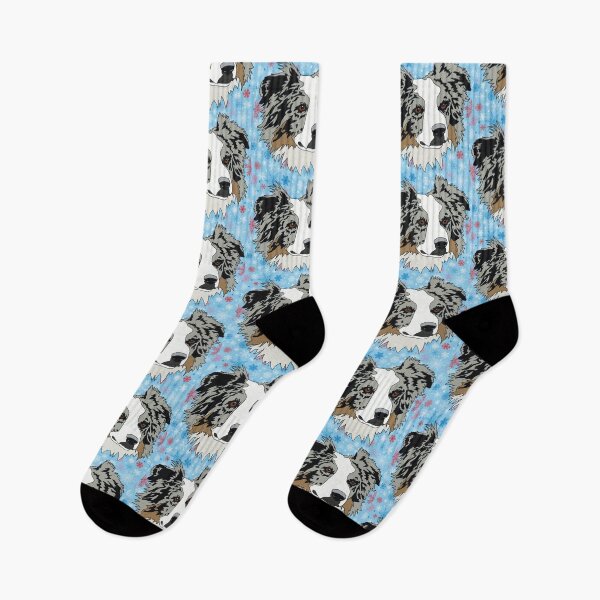 Item preview, Aussie shepherd winter pattern designed and sold by LeahcarsArt.