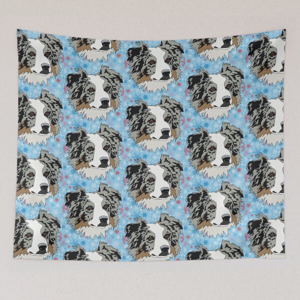 Item preview, Aussie shepherd winter pattern designed and sold by LeahcarsArt.