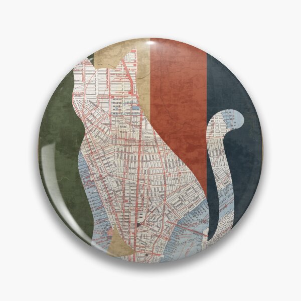 Item preview, Vintage map with cat silhouette designed and sold by Karitza Daniela.