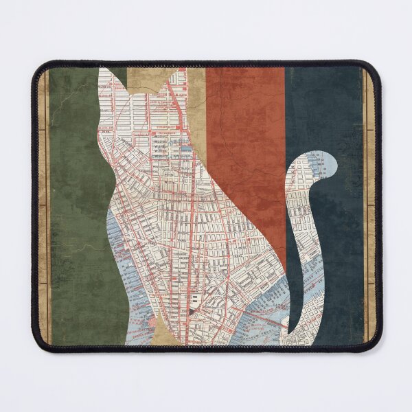 Item preview, Vintage map with cat silhouette designed and sold by Karitza Daniela.