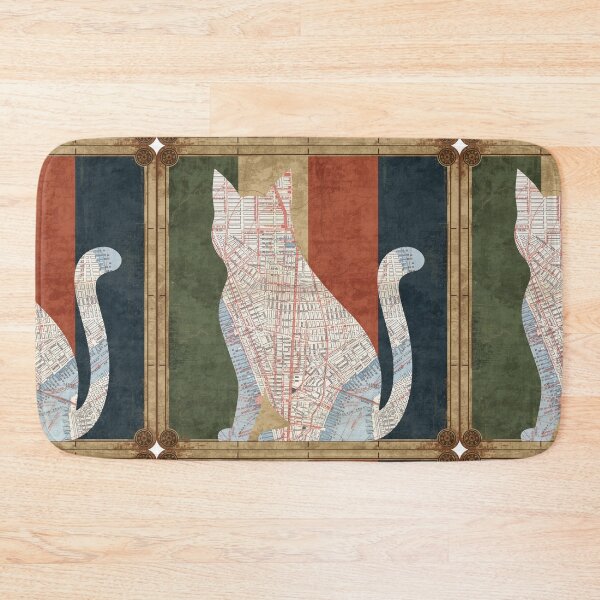 Item preview, Vintage map with cat silhouette designed and sold by Karitza Daniela.