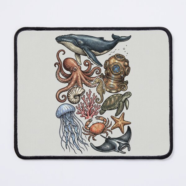 Item preview, Colorful Marine Biology - Vintage Ocean Chart designed and sold by DigitalGlade.