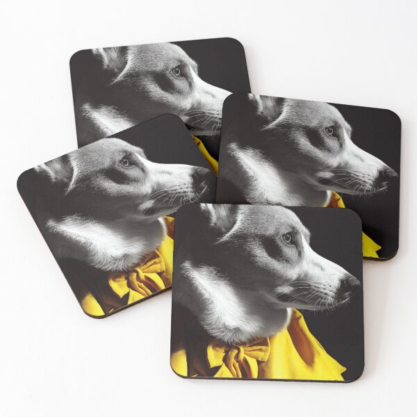 Item preview, Dog in yellow - glamorous fashion portrait designed and sold by KsaveraArt.