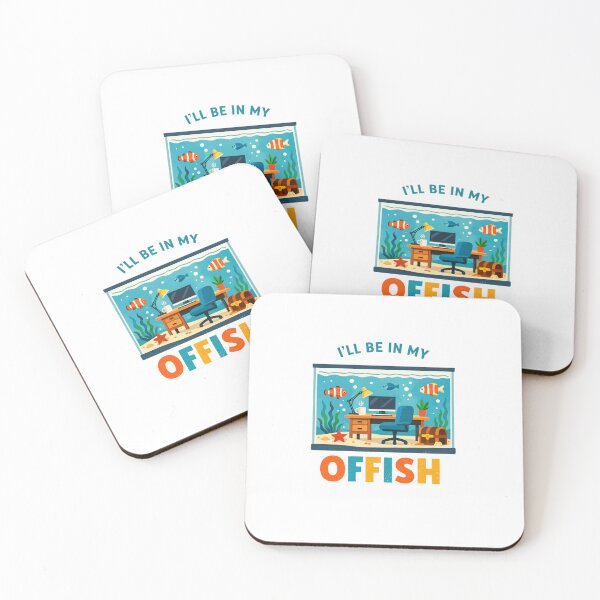 Item preview, I'll Be in My Offish – Humorous Aquarium Office Illustration designed and sold by PRfoxy.