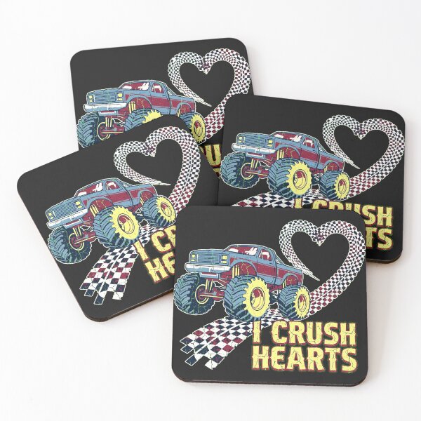 Item preview, 90s Retro Monster Truck Heart Path - Distressed Skater Valentine designed and sold by Thaivi Design.