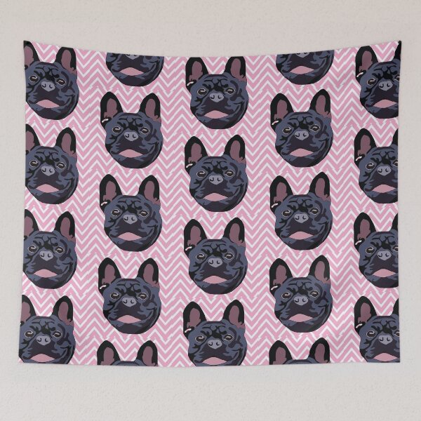 Item preview, Frenchie with stripy pattern designed and sold by LeahcarsArt.