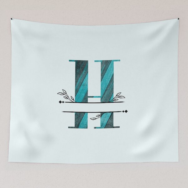 Item preview, Monogram...H... with blue and black/grey wood background designed and sold by CHASAcreative.