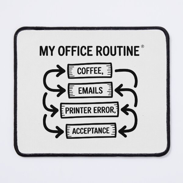 Item preview, My Office Routine Funny Printer Error Coffee and Emails Flowchart Art designed and sold by SplashTastic.
