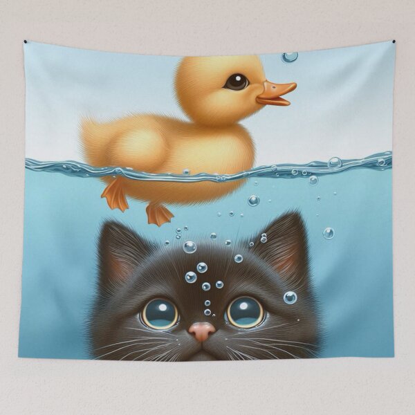 Item preview, Duck and Cat designed and sold by TinCatOutPost.