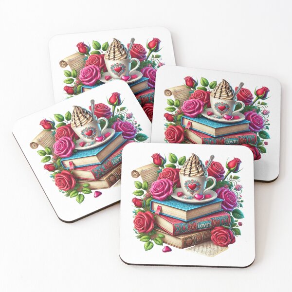 Item preview, Valentine Coffee Roses Illustration – Romantic Floral Coffee Art for Love Gifts designed and sold by Lulunza.