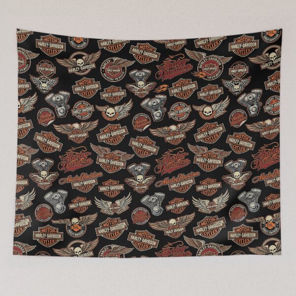Item preview, Harley Davidson Vintage Logos Pattern – Motorcycle Heritage Design designed and sold by enzoade.