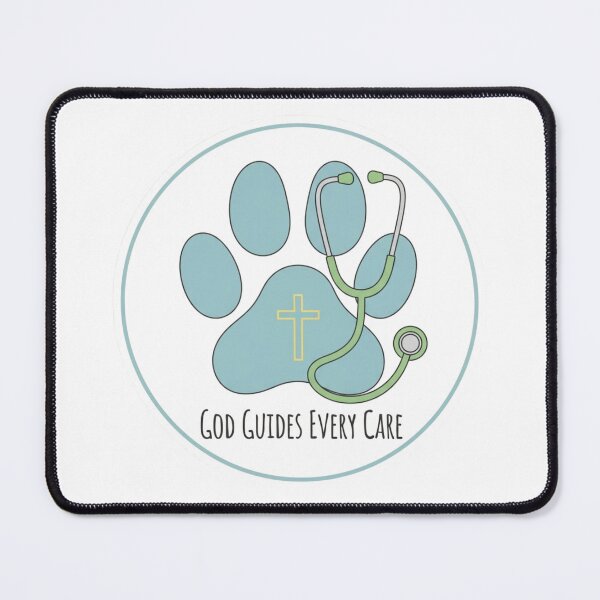 Item preview, God Guides Every Care – Christian Veterinarian Paw & Stethoscope Sticker designed and sold by Illustrated Faith.