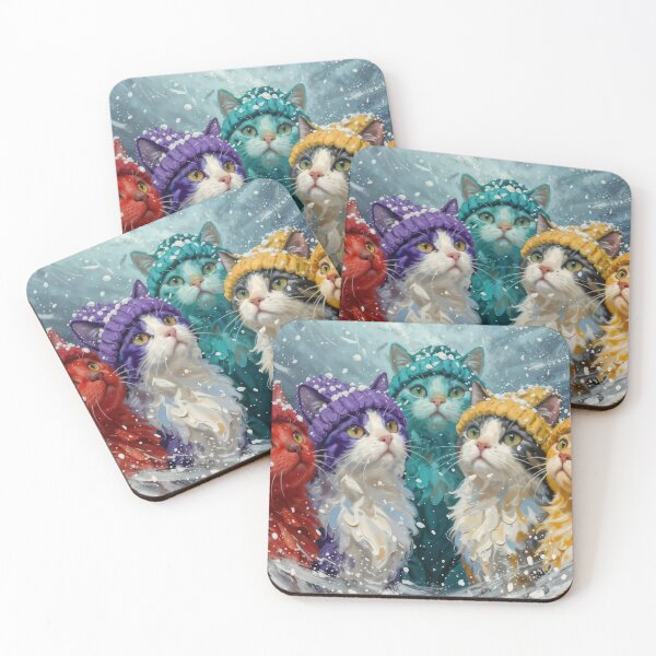 Item preview, Snowing Cats and Flakes designed and sold by BandEstudio.