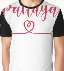 Pattaya Love Heart Handwriting Style Graphic T-Shirt