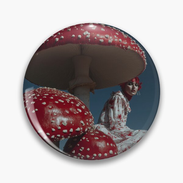 Item preview, Mushrooms Lady in red - glamorous fashion portrait designed and sold by KsaveraArt.