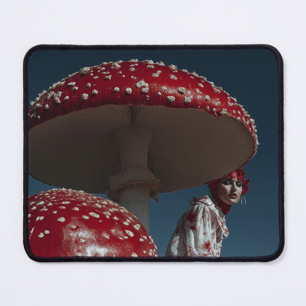Item preview, Mushrooms Lady in red - glamorous fashion portrait designed and sold by KsaveraArt.