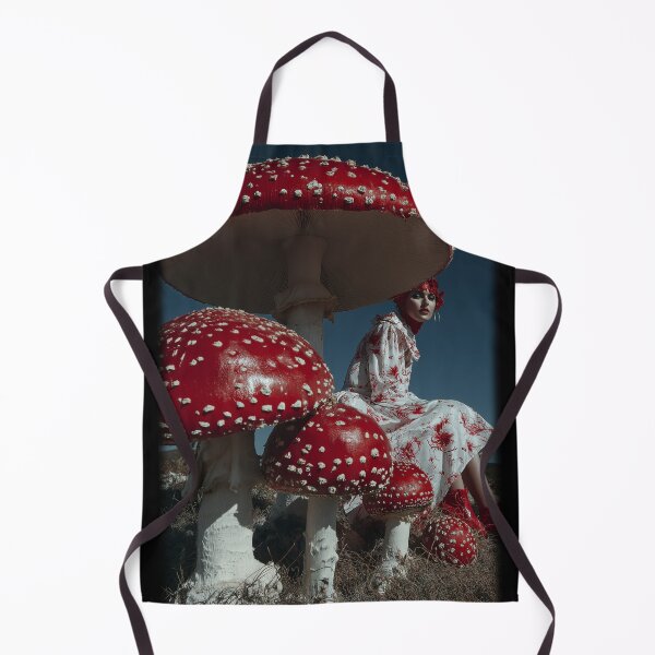 Item preview, Mushrooms Lady in red - glamorous fashion portrait designed and sold by KsaveraArt.