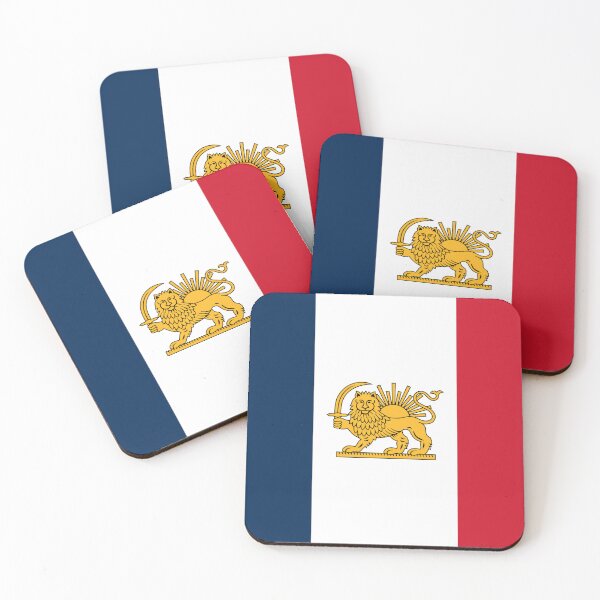 Item preview, French–Iranian Heritage Flag | Lion and Sun Fusion designed and sold by FlagX.