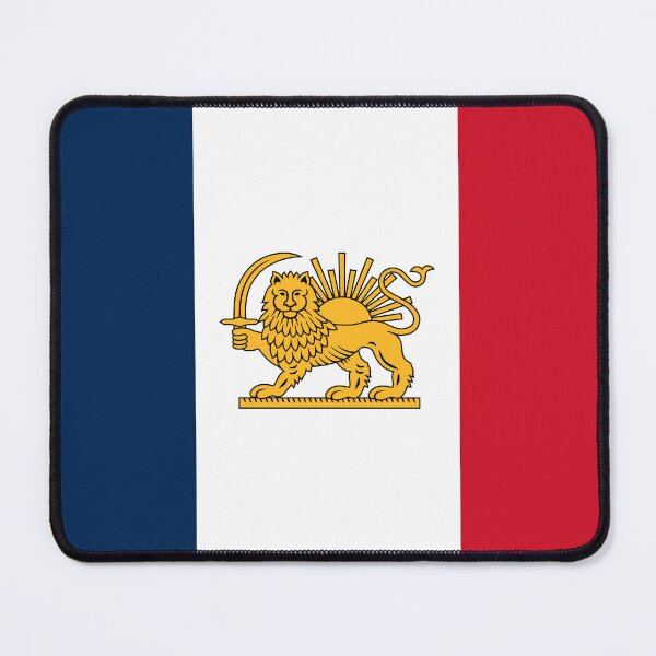 Item preview, French–Iranian Heritage Flag | Lion and Sun Fusion designed and sold by FlagX.