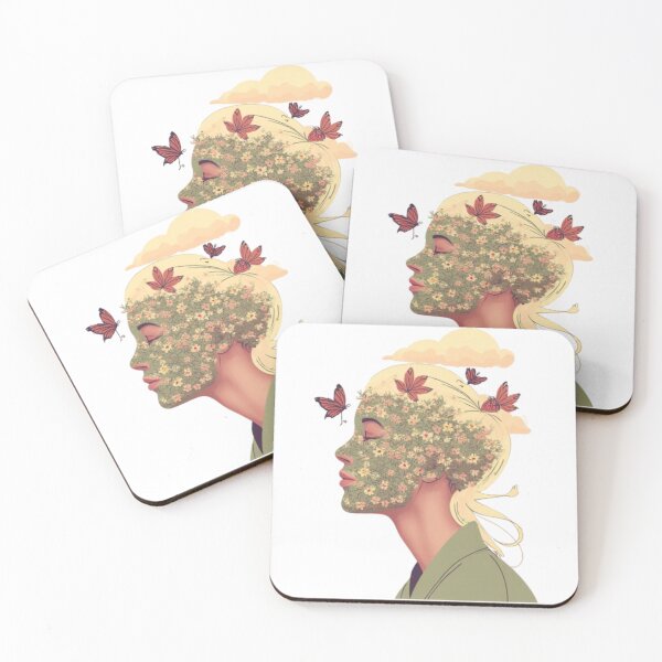 Item preview, Blooming Mind Floral Woman Profile designed and sold by VYRON STUDIO.