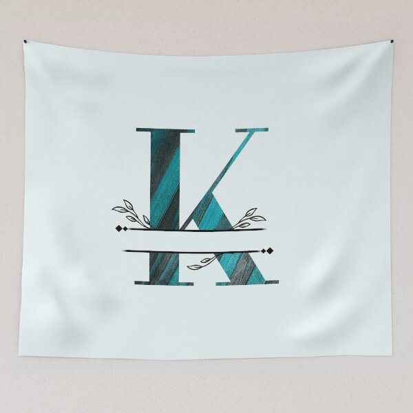 Item preview, Monogram...K... with blue and black/grey wood background designed and sold by CHASAcreative.