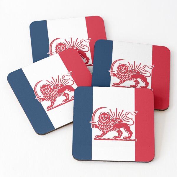 Item preview, French–Iranian Heritage Flag | Lion and Sun Fusion designed and sold by FlagX.