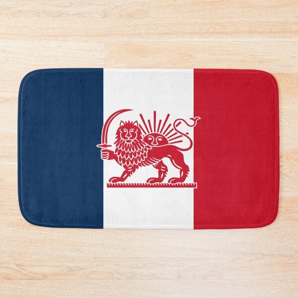 Item preview, French–Iranian Heritage Flag | Lion and Sun Fusion designed and sold by FlagX.
