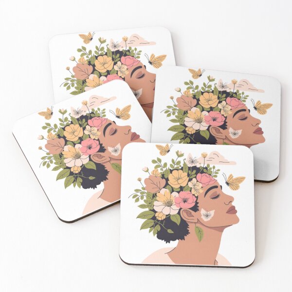 Item preview,  Blooming Mind Floral Woman Profile designed and sold by VYRON STUDIO.