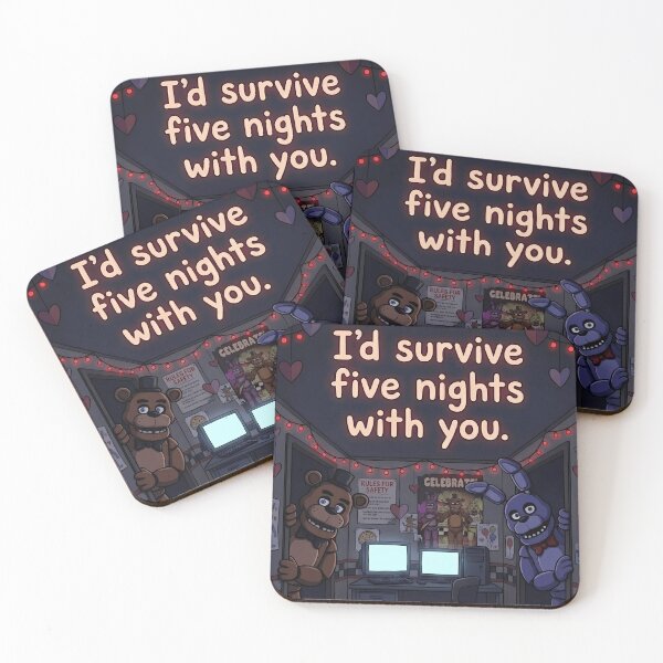 Item preview, I'd Survive Five Nights with You - FNAF Valentine’s Day Gift designed and sold by DeviantMerch.