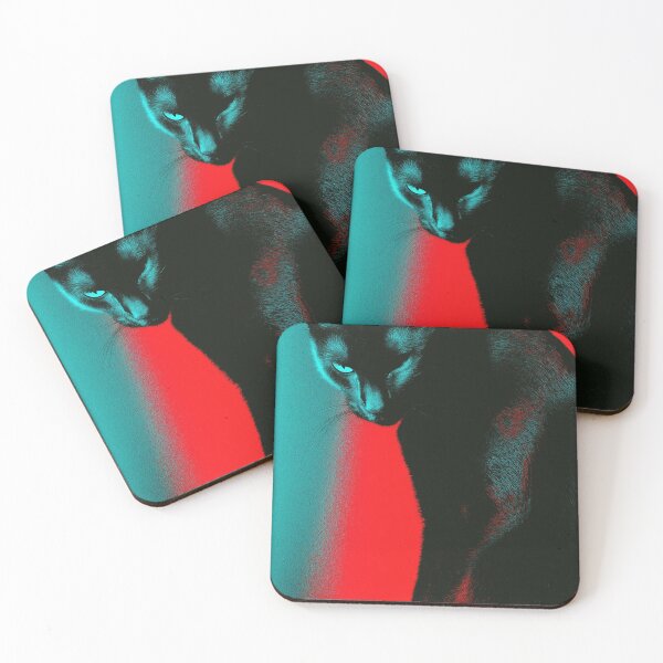 Item preview, Black cat Lady in red - glamorous fashion portrait designed and sold by KsaveraArt.