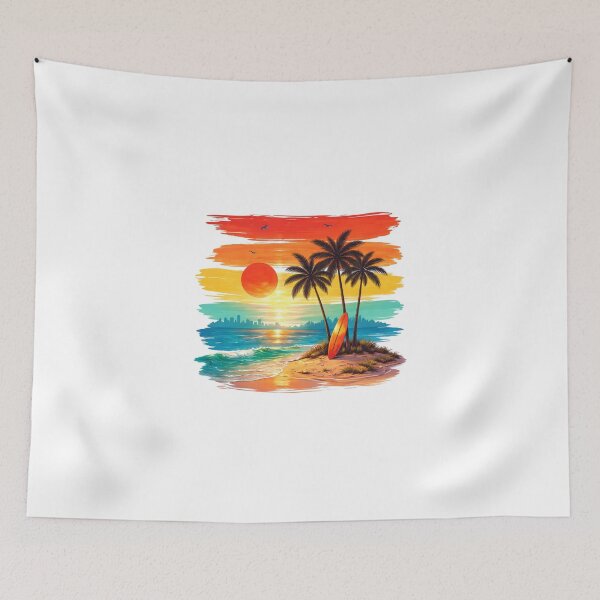 Item preview, Surf Vibes – Tropical Beach & Ocean Wave Illustration designed and sold by lbyassir.