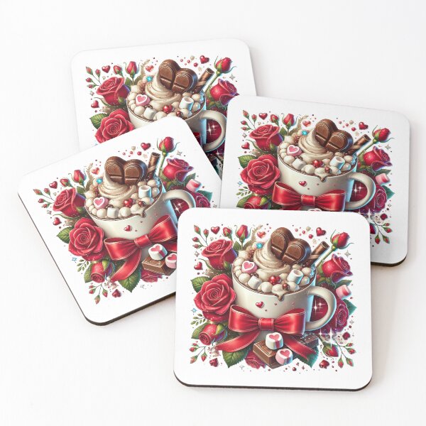 Item preview, Romantic Coffee and Roses Valentine Design – Aesthetic Love Art designed and sold by Lulunza.