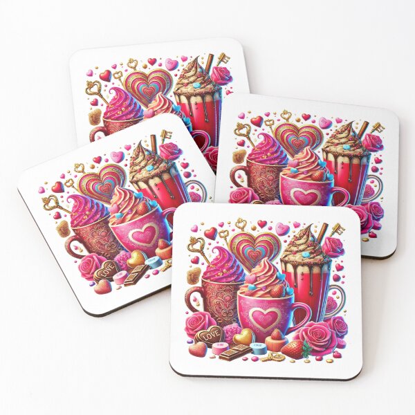 Item preview, Heart Shaped Chocolate Coffee Valentine Art – Cute Romantic Illustration designed and sold by Lulunza.
