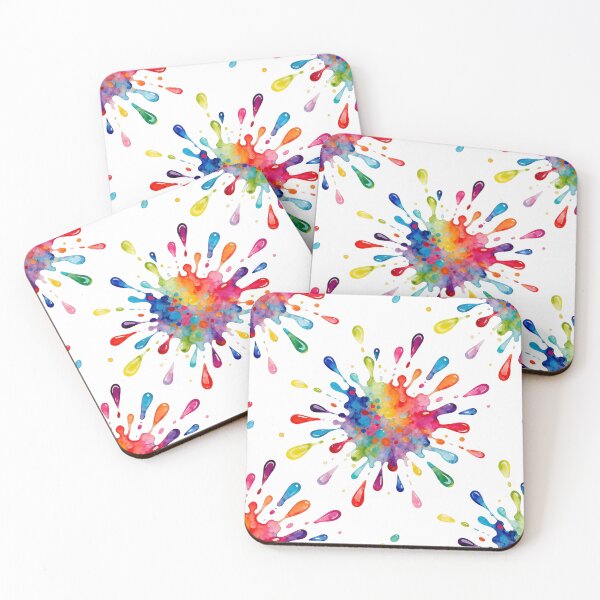 Item preview, Beautiful bright multi-colored splash on the white background, color drops designed and sold by wizard-work.