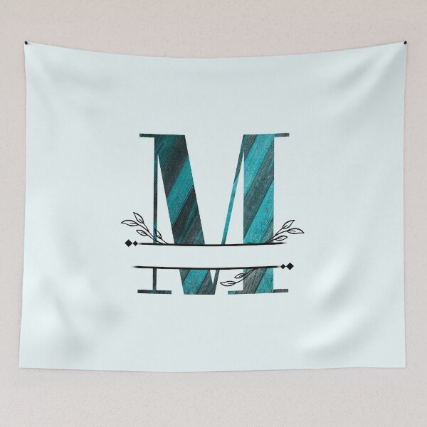 Item preview, Monogram...M... with blue and black/grey wood background designed and sold by CHASAcreative.