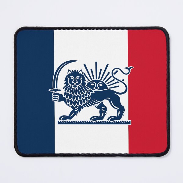 Item preview, French–Iranian Heritage Flag | Lion and Sun Fusion designed and sold by FlagX.