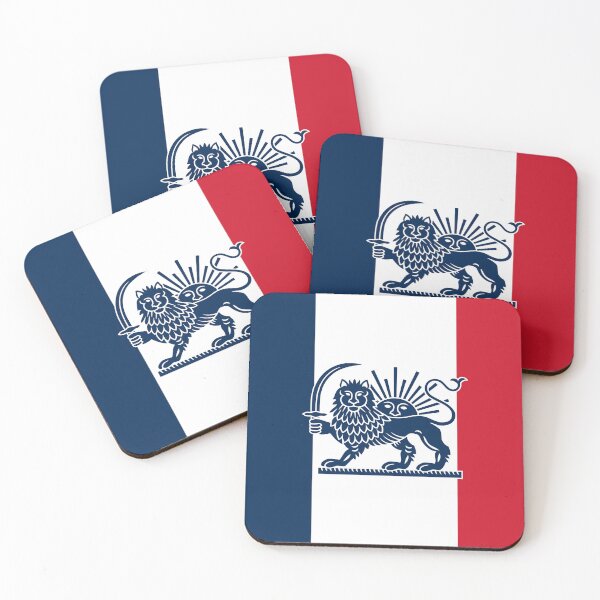 Item preview, French–Iranian Heritage Flag | Lion and Sun Fusion designed and sold by FlagX.