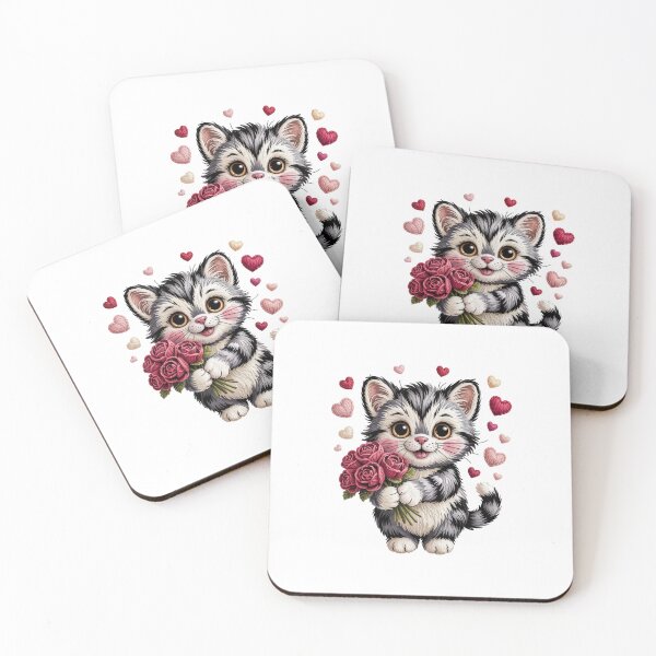 Item preview, Cute Kitten with Roses designed and sold by jkrphoto.