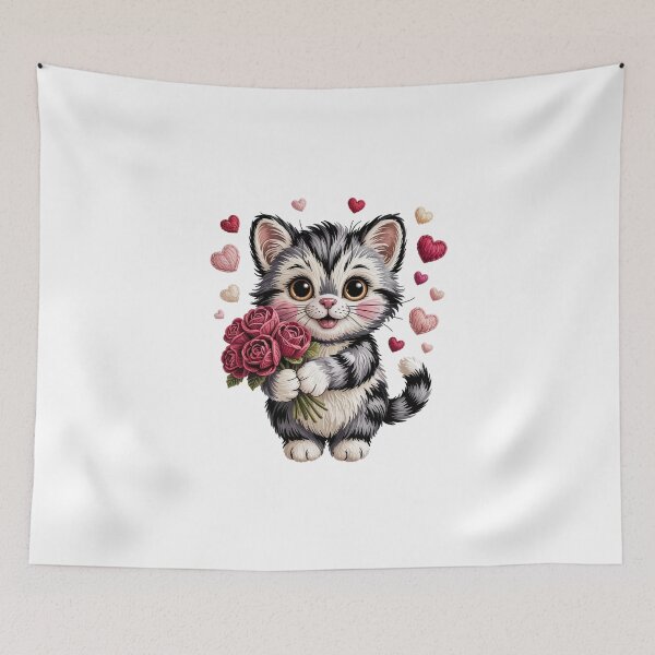 Item preview, Cute Kitten with Roses designed and sold by jkrphoto.