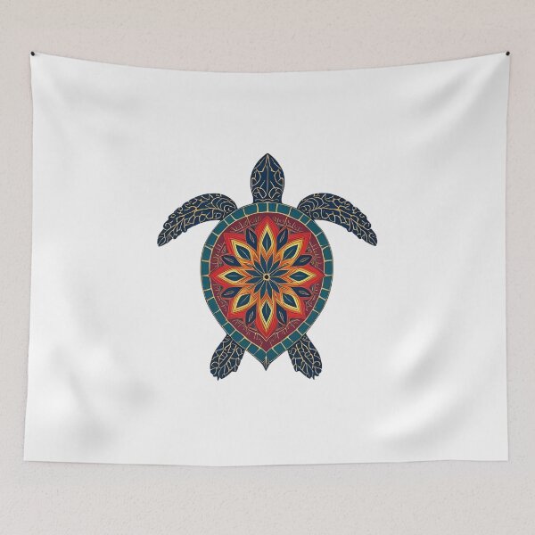 Item preview, Mandala Sea Turtle Art – Sacred Geometry Boho Turtle Illustration designed and sold by AmberWit.