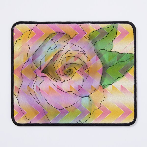 Item preview, Picked – Grunge Chevron Rose with Green Leaves designed and sold by Artondra Hall.