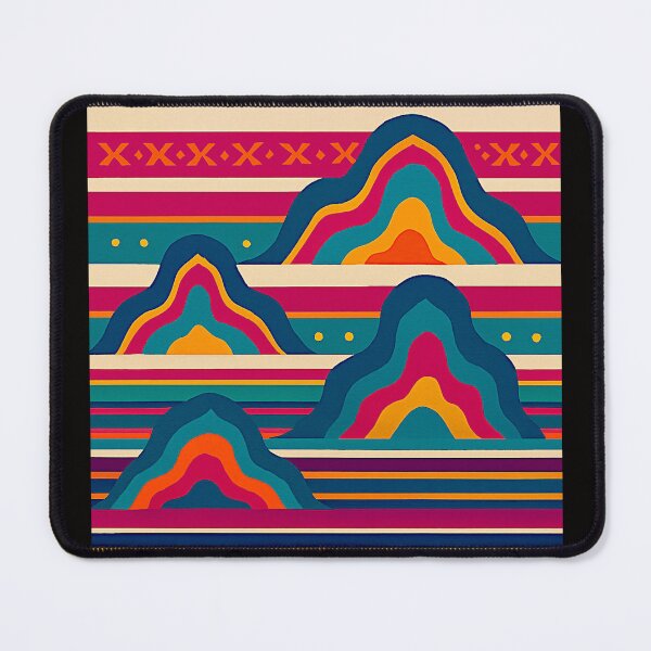 Item preview, Vibrant Mountain Layers: Retro Patterned Artwork for Bold Designs designed and sold by Helios Be. Lavsh.