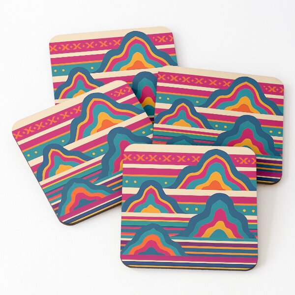 Item preview, Vibrant Mountain Layers: Retro Patterned Artwork for Bold Designs designed and sold by Helios Be. Lavsh.