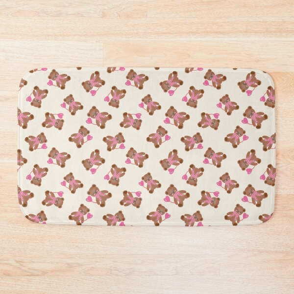 Item preview, Vintage Teddy Bears holding pink heart balloons - Valentines Bears - on a cream background  designed and sold by LucianaMcHugh.