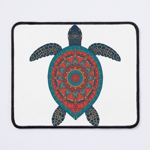 Item preview, Red Mandala Sea Turtle Art – Boho Sacred Geometry Turtle Illustration designed and sold by AmberWit.