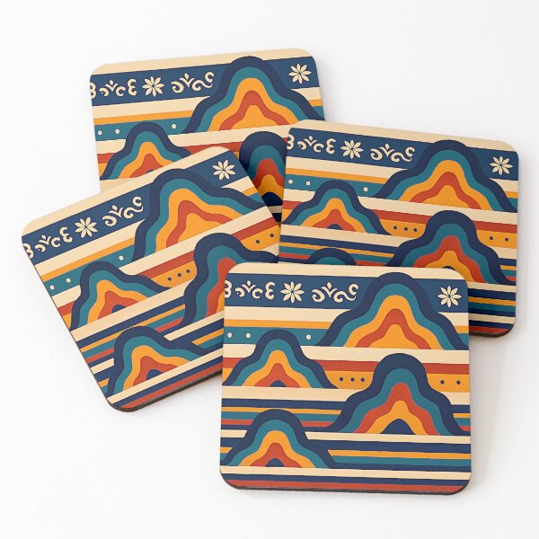 Item preview, Vibrant Mountain Layers: Retro Patterned Artwork for Bold Designs#6 designed and sold by Helios Be. Lavsh.