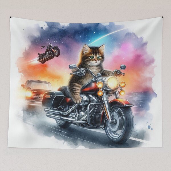 Item preview, Fast Kitten Biker designed and sold by TinCatOutPost.