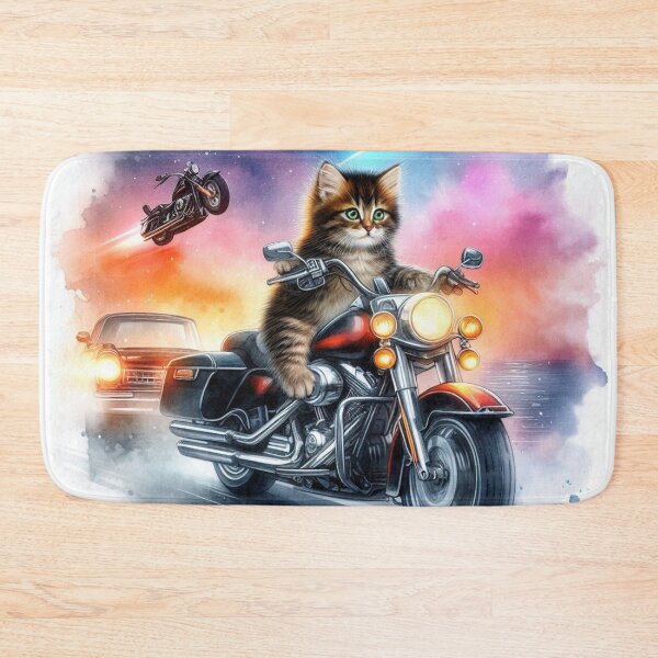 Item preview, Fast Kitten Biker designed and sold by TinCatOutPost.