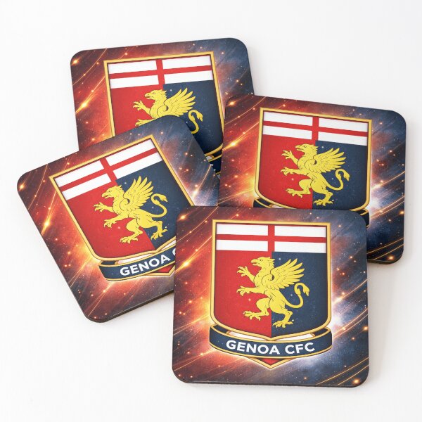 Item preview, Genoa Inspired Football Crest – Red & Blue Italian Soccer Fan Art designed and sold by RAVisuals.